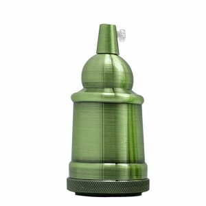 Edison Lampe Pære Grøn Messing Farve Holder E27 Fitting
