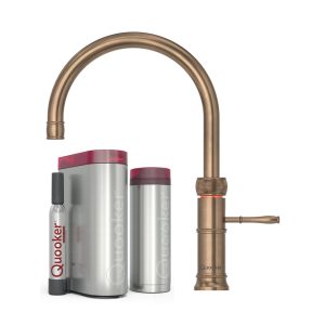 Quooker Classic Fusion Round inkl. PRO3 & CUBE - Bruneret messing