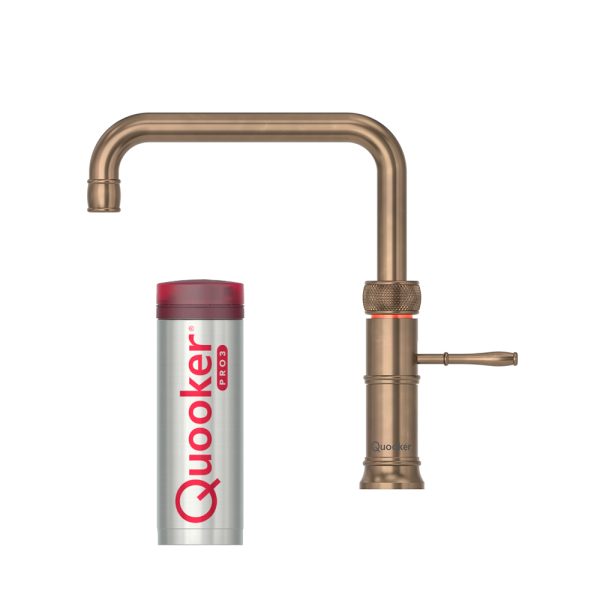 Quooker Classic Fusion Square inkl. PRO3 - Bruneret messing