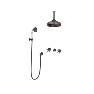 Toni Copenhagen Christiansborg brusearmatur til indbygning med hovedbrus Ø220 - bruneret messing