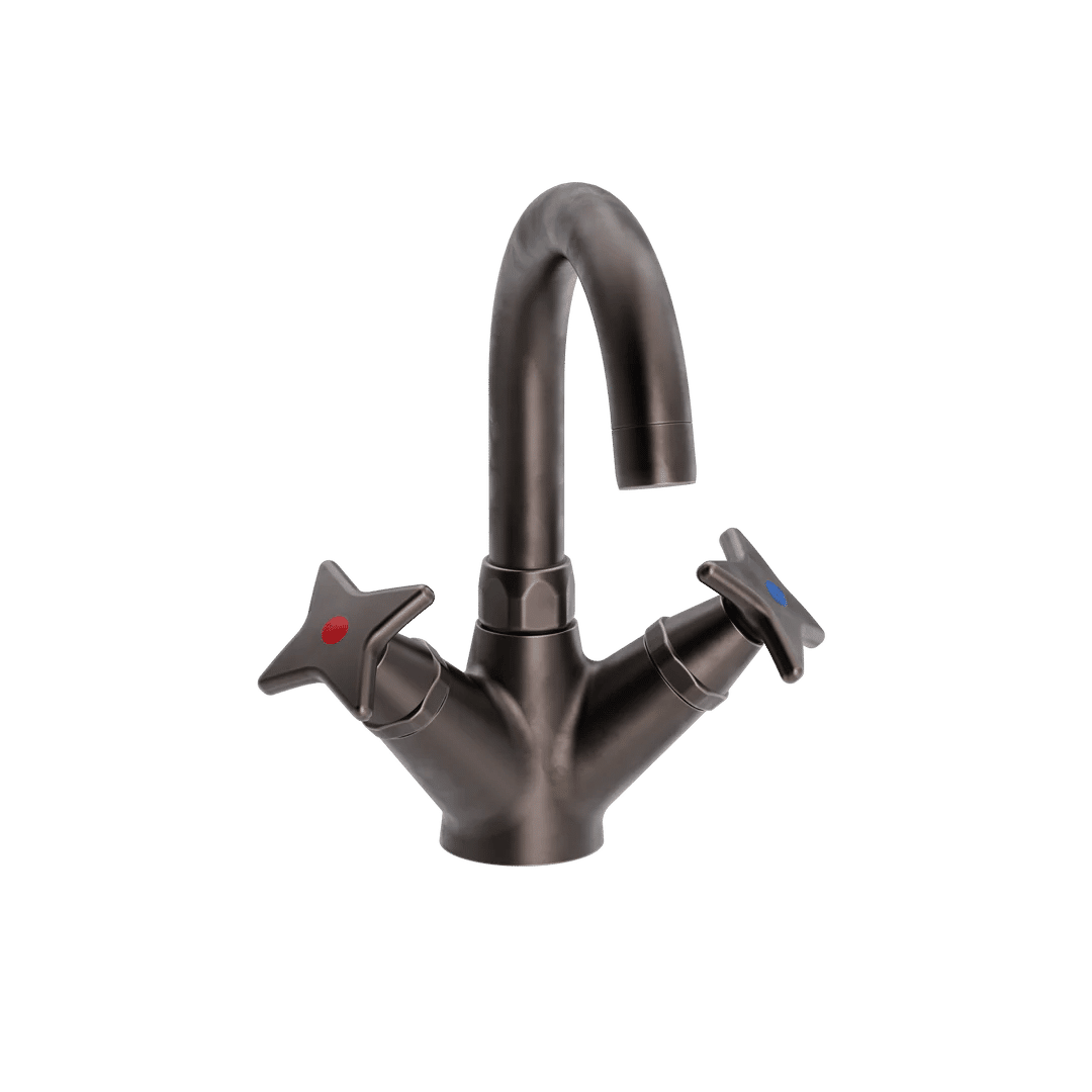 Toni Copenhagen Krydsgreb håndvaskarmatur - bruneret messing